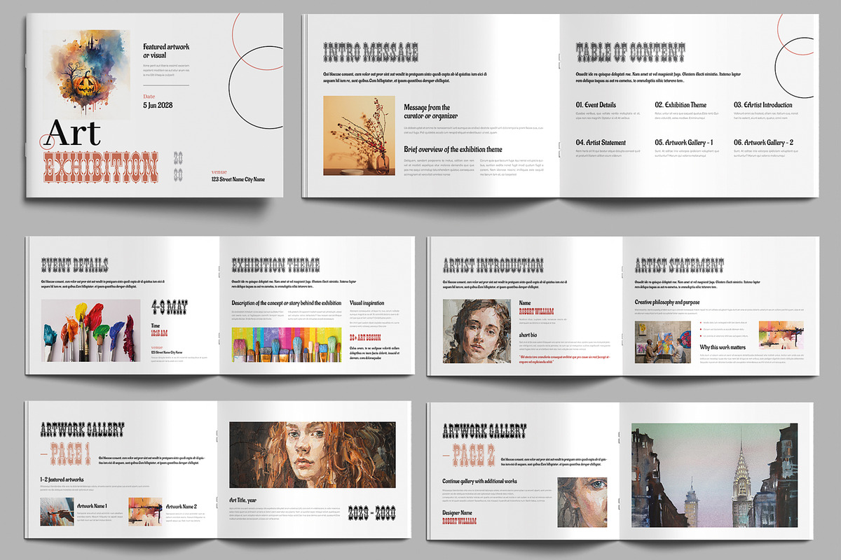 Minimal Art Gallery Brochure Design