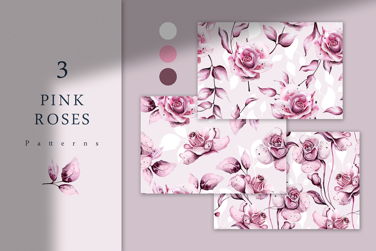 Pink Roses - Seamless Patterns, a Pattern Graphic by Pretty Meerkat (Photo 1 of 6)