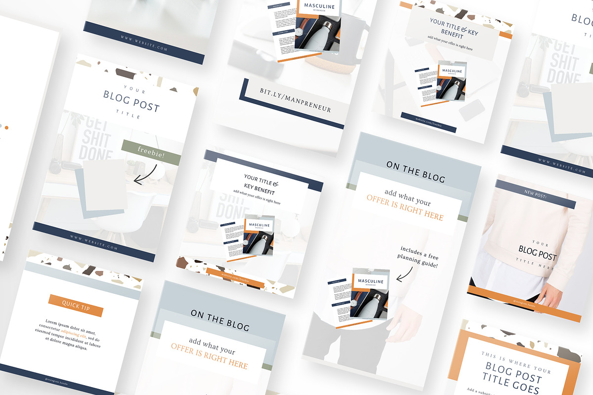 Masculine Canva Course Templates, a Magazine Template by VanessaRyan.co (Photo 4 of 4)