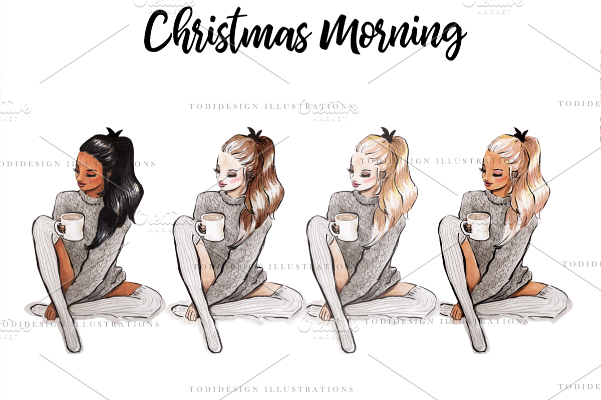 Cozy Christmas Morning, a Seasonal Illustration by creativeDi (Photo 2 of 4)