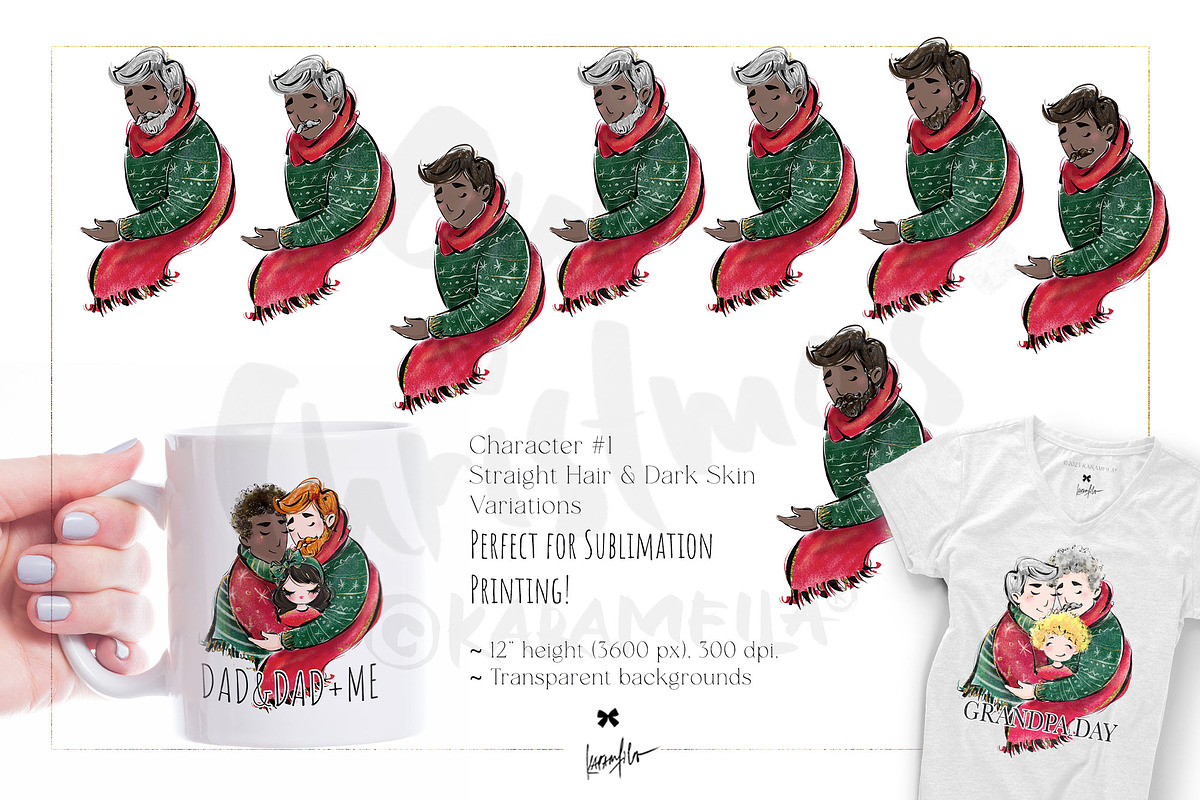 Christmas Dads Kids Family Creator, a Person Illustration by KaramfilaS (Photo 4 of 11)