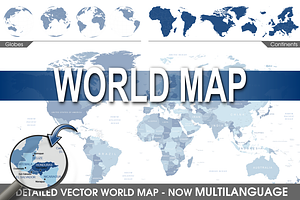 World Map with countries and globe, a Work Illustration by Cartorical