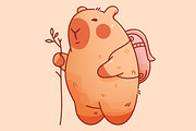 Kawaii Capybara - Pack 2, an Animal Illustration by AleksAbramova (Thumbnail 8 of 12)