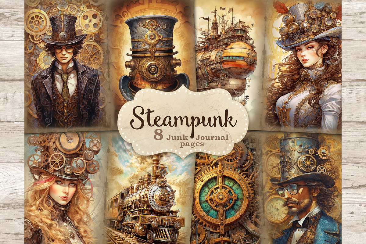 Steampunk Junk Journal Kit Ephemera, a Person Illustration by GlamArtZhanna (Photo 1 of 9)