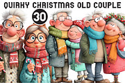Quirky Christmas Old Couple Clipart, an Illustration by Black Bird Studio (Thumbnail 1 of 6)