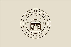igloo house winter logo line art, a Branding & Logo Template by zyxroun shop