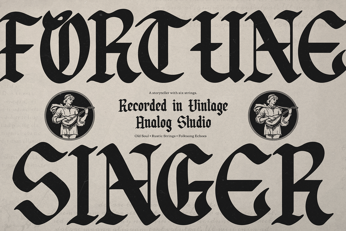 Qindret | Blackletter Typeface, a Blackletter Font by Denustudios (Photo 2 of 12)