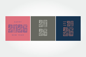 Set Of 2026 New Year Typography, a Branding & Logo Template by PrastHF