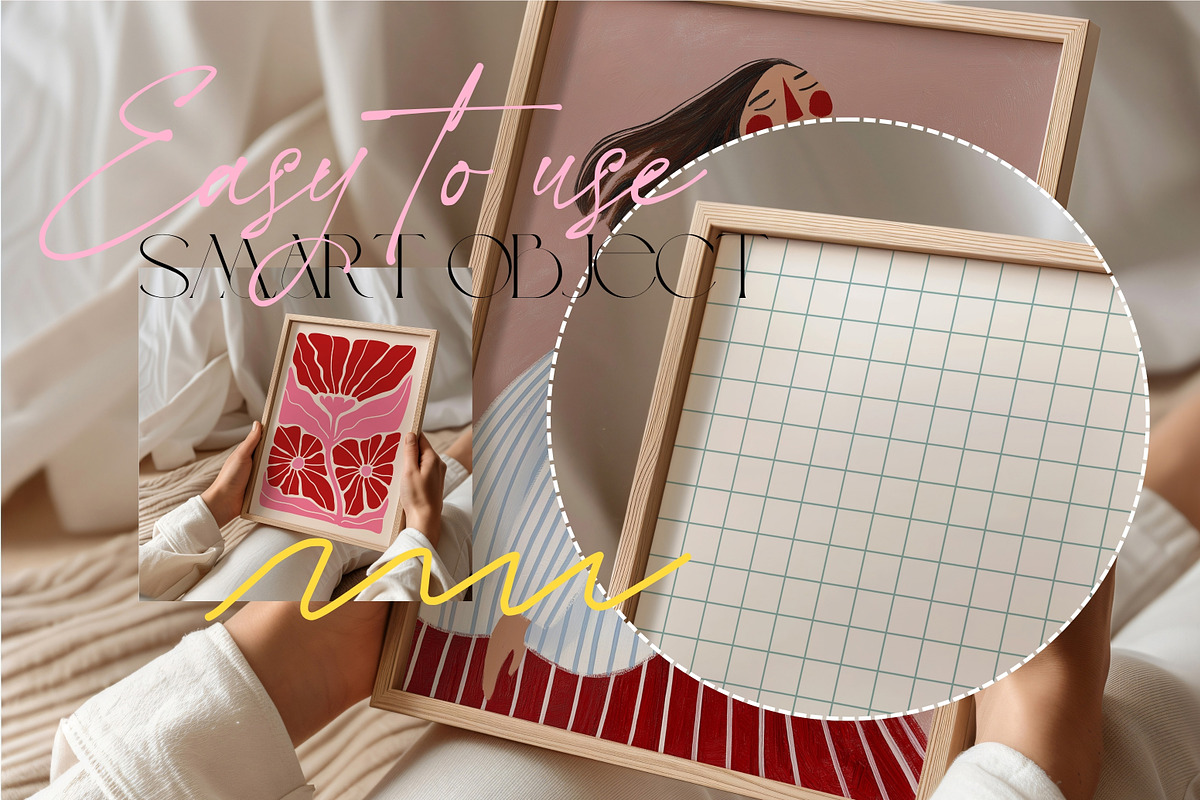 4x Bundle Frame Mockup With Person, an Advertising Mockup by First Impression Mockups (Photo 2 of 7)