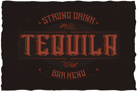 Tequila Vintage Label Typeface, a Symbol Font by Anton Antipov