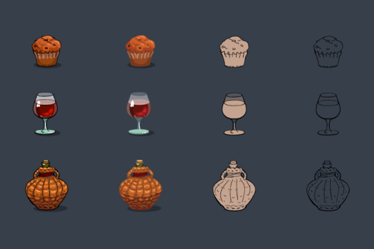 Cartoon Food Icons Game Set, a Food Illustration by Chuchilko shop (Photo 12 of 13)