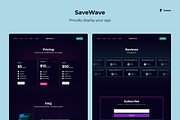 SaveWave - App Landing Page, a Landing Page Template by Helpful Hues (Thumbnail 4 of 4)