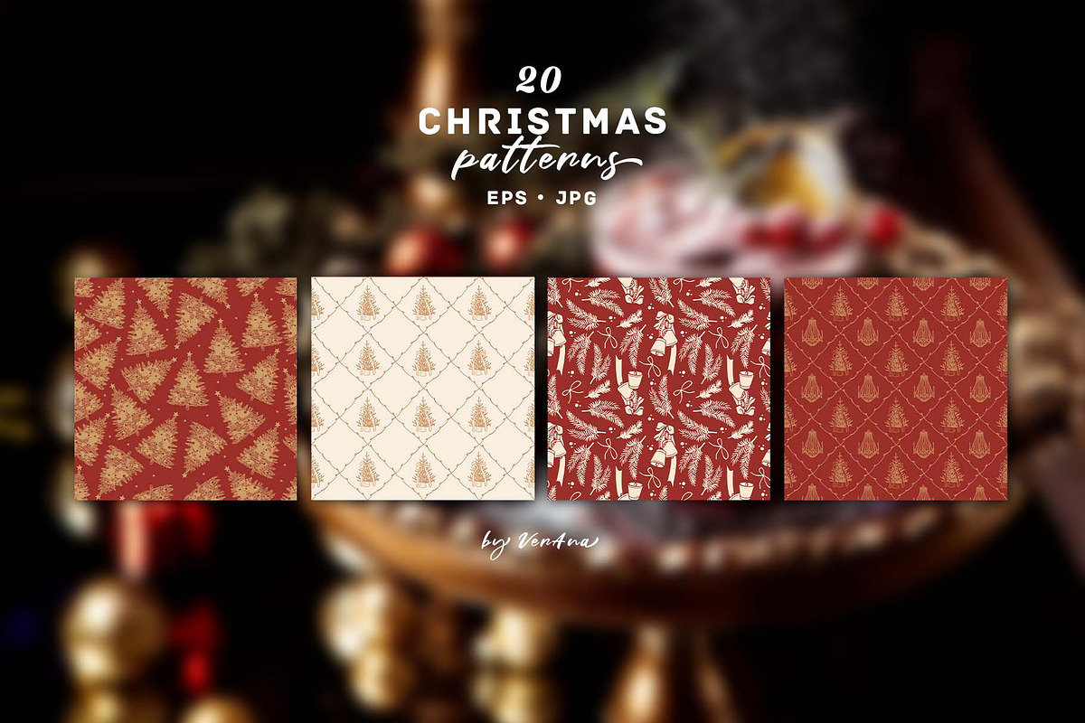 Vintage Christmas Vector Retro Set, a Seasonal Illustration by VerAna (Photo 10 of 18)