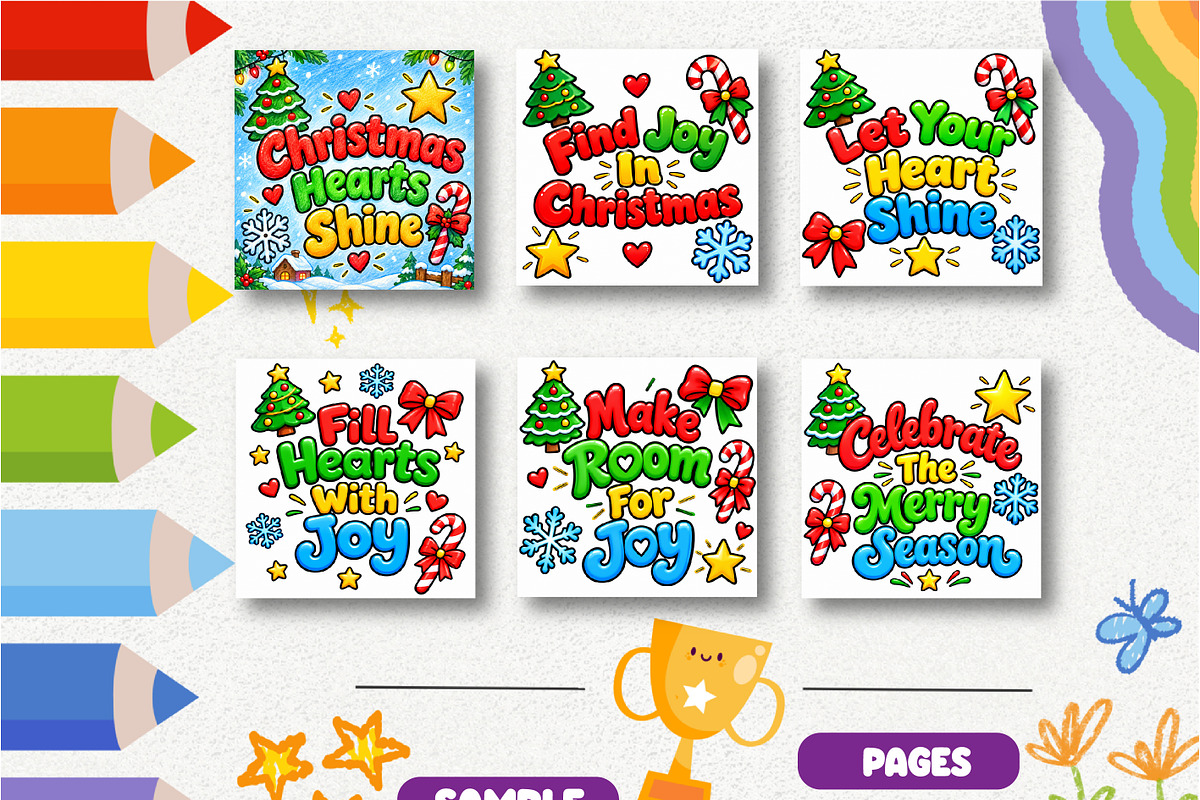 Christmas Motivational Words Color, a Seasonal Illustration by Design Zone (Photo 2 of 4)