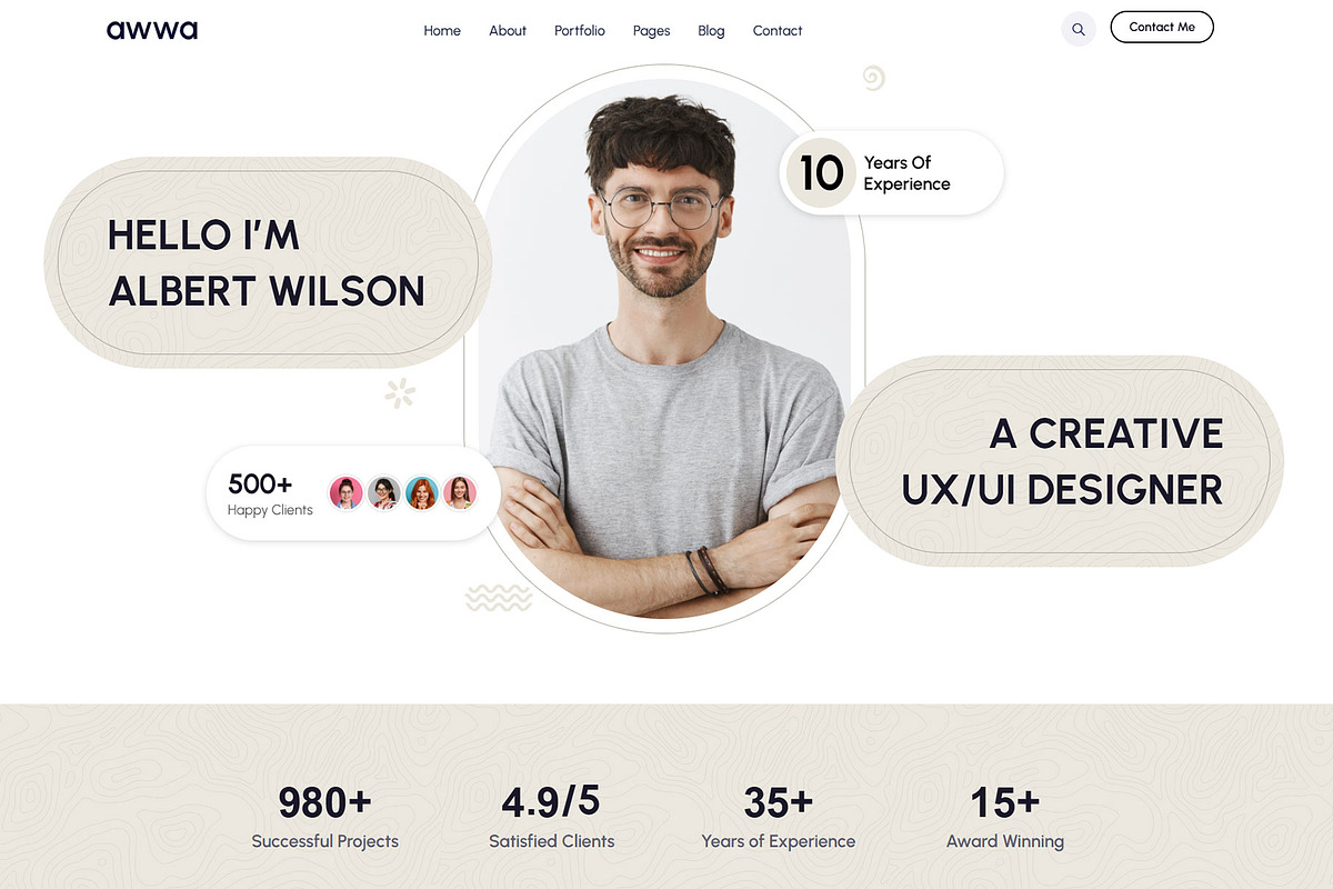Awwa - Portfolio WordPress Theme, a WordPress Template by NaimaAnjum (Photo 2 of 5)