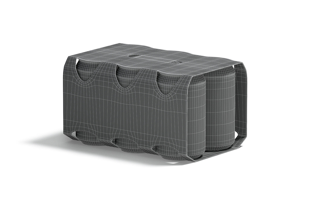 Black Six 330ml Can Pack 3D Model, an Object 3D Model by rebrandy (Photo 7 of 9)