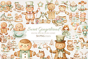Sweet Gingerbread Clipart 50 PNG, a Seasonal Illustration by EleSArtDesign (Thumbnail 1 of 4)