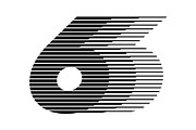 Number 6 speed motion lines logo, a Branding & Logo Template by Leksono (Thumbnail 2 of 2)