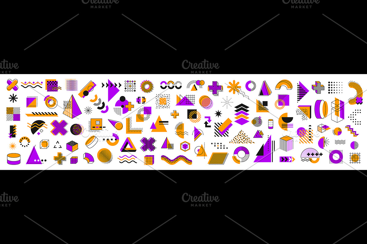 Memphis geometric shapes, a Decorative Illustration by Vector Tradition (Photo 1 of 3)