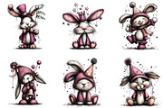 Whimsical New Year Bunny Clipart, an Illustration by CraftArtStudio (Thumbnail 4 of 6)