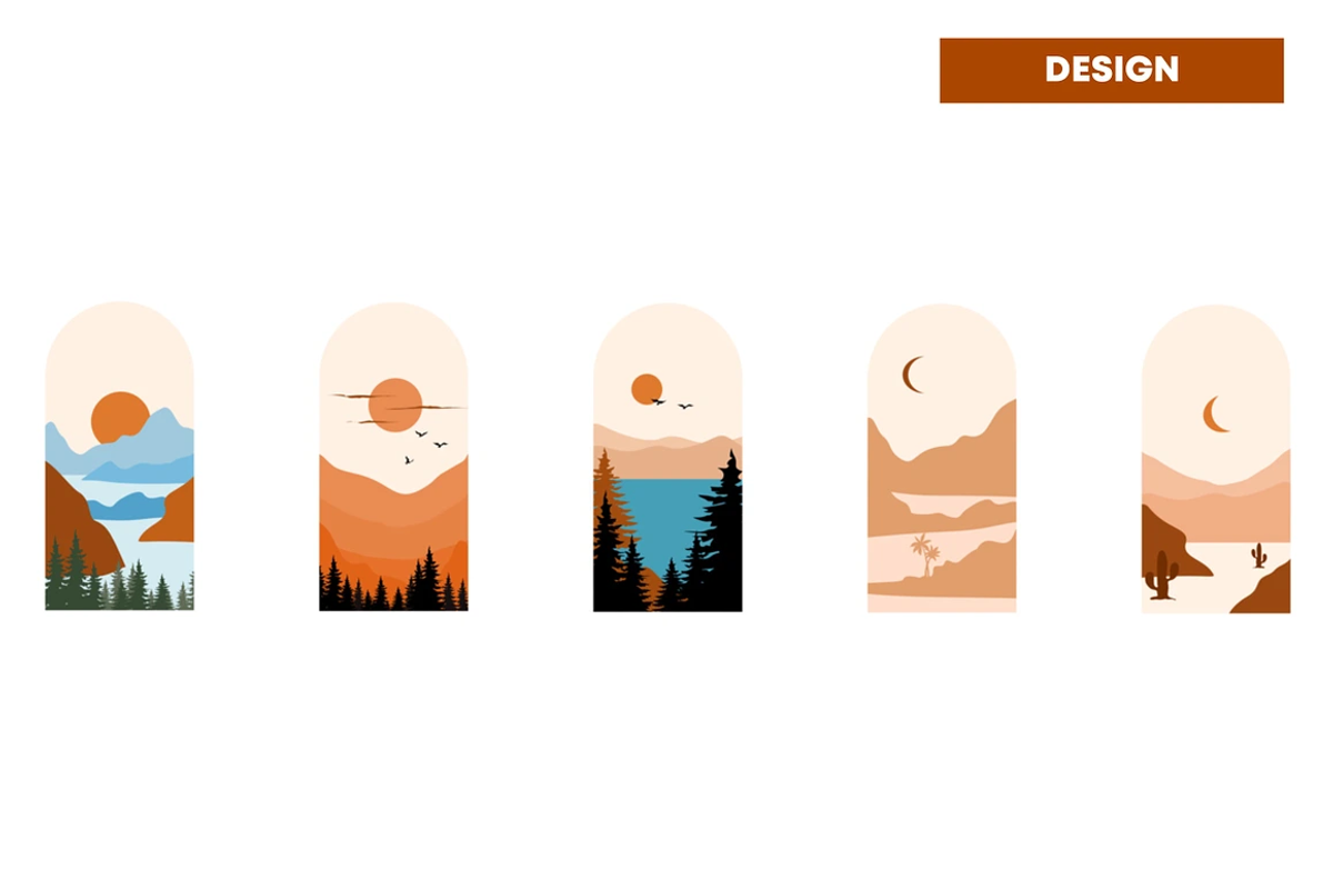 Boho Landscape Graphics Collection, a Decorative Illustration by Adora ARTS (Photo 7 of 13)