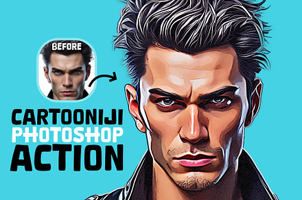 CartooNiji Photoshop Action, an Action Add-On by iHemalaya
