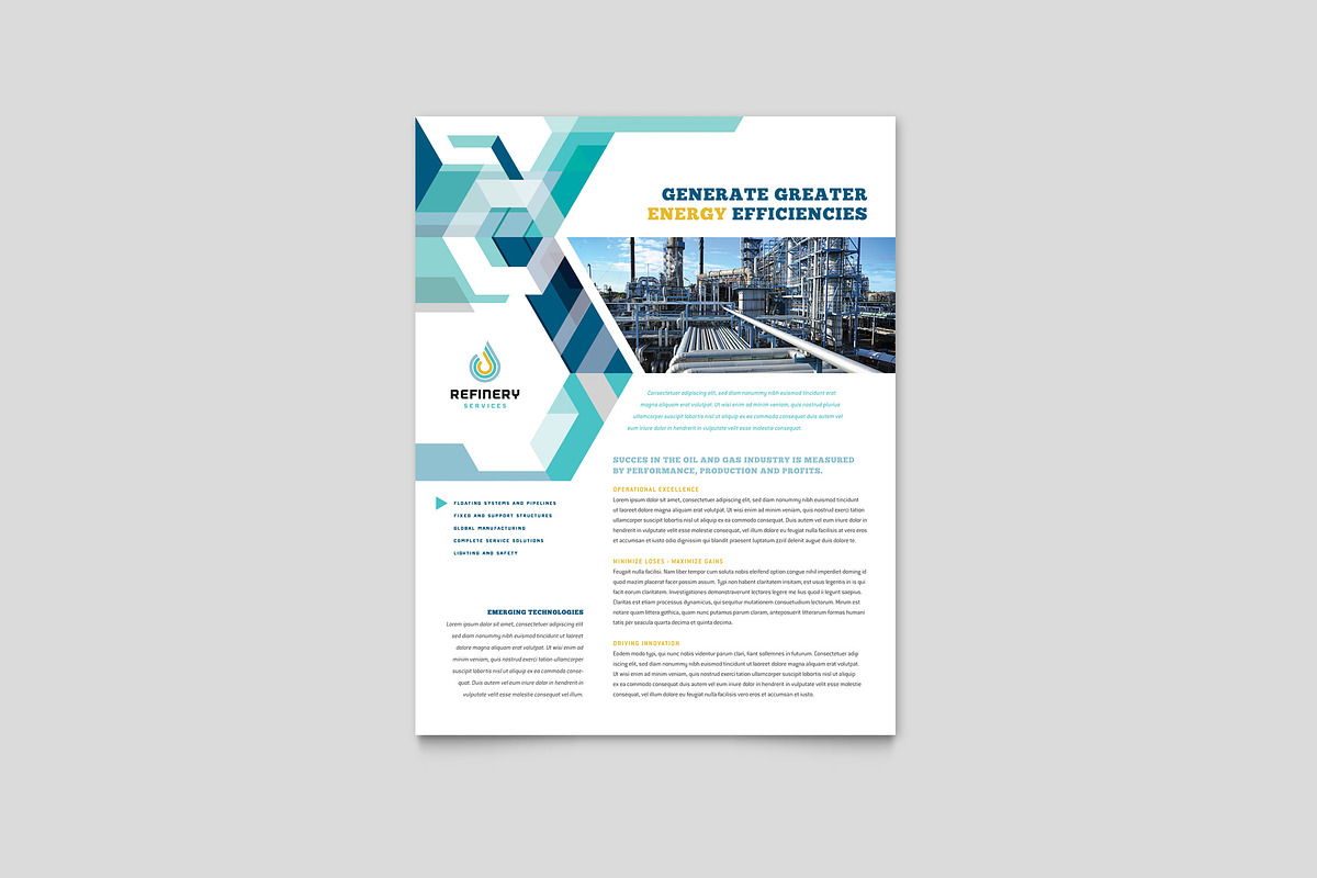 Oil & Gas Company Datasheet, a Flyer Template by StockLayouts (Photo 2 of 5)