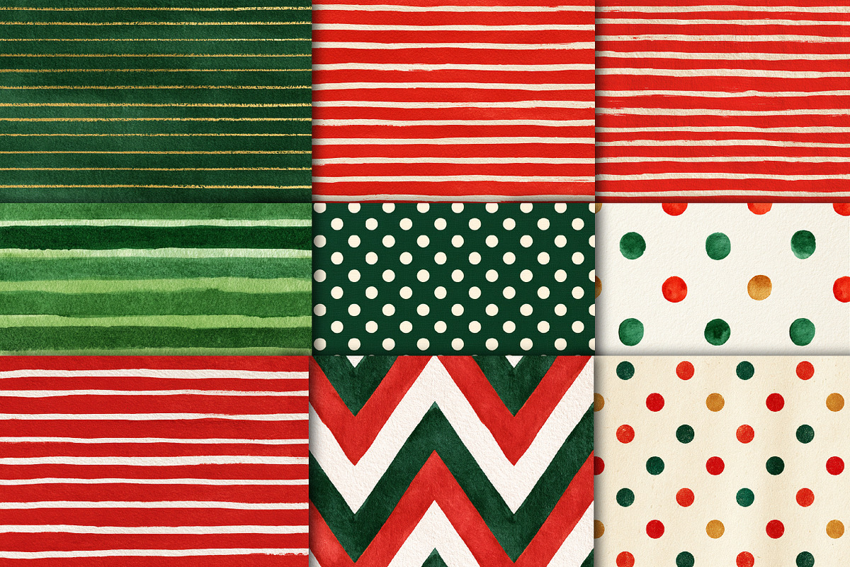Christmas Digital Paper Pack, a Pattern Graphic by Black Bird Studio (Photo 4 of 6)