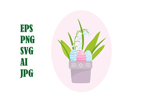 Snowdrop flowers and Easter eggs, a Decorative Illustration by EshaStudio