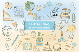 Back To School Procreate Stamps