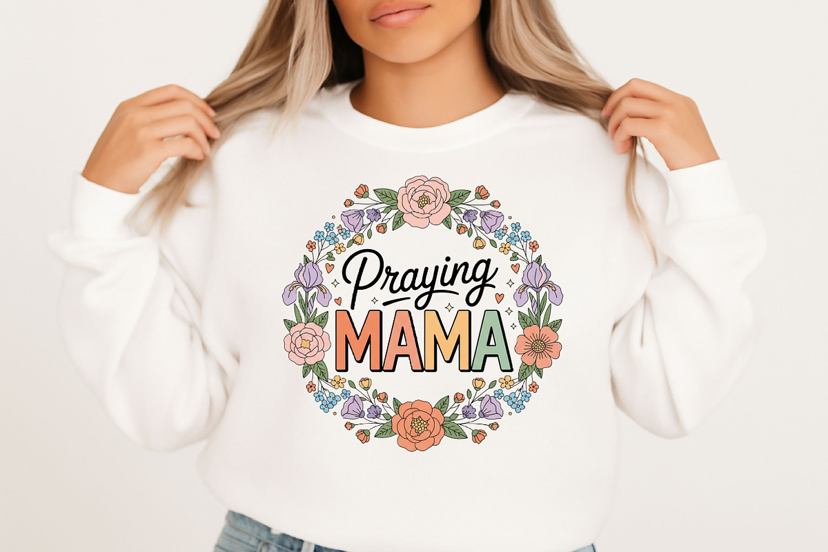 Praying Mama Floral Png, Mothers Day, an Illustration by Designking (Photo 2 of 6)
