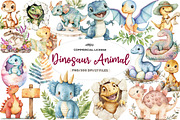 Watercolor Paleontology Dinosaur, an Illustration by CreationArt (Thumbnail 1 of 9)