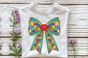 Coquette Autism Awareness Bow PNG, an Illustration by CraftArtStudio (Thumbnail 2 of 4)