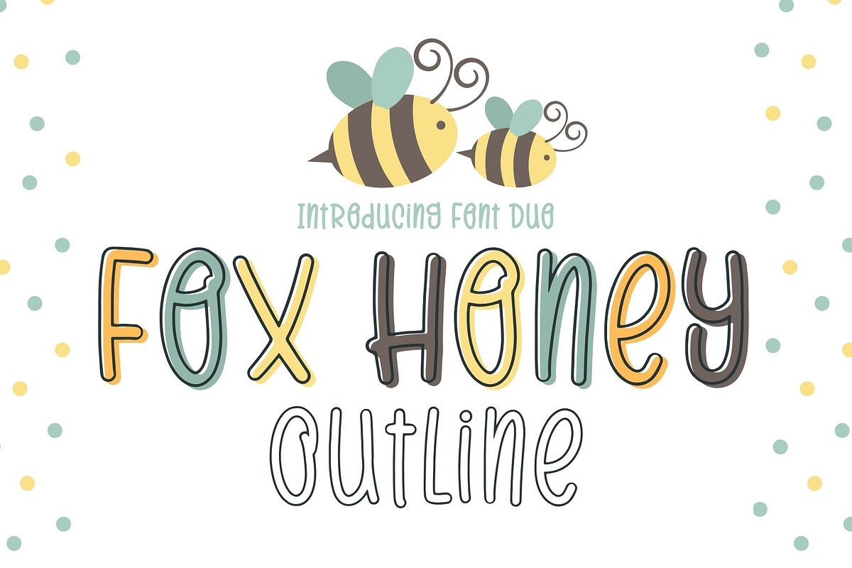 Fox Honey & Fox Honey Outline Fonts, a Handwritten Font by Fox7 By Rattana (Photo 1 of 12)