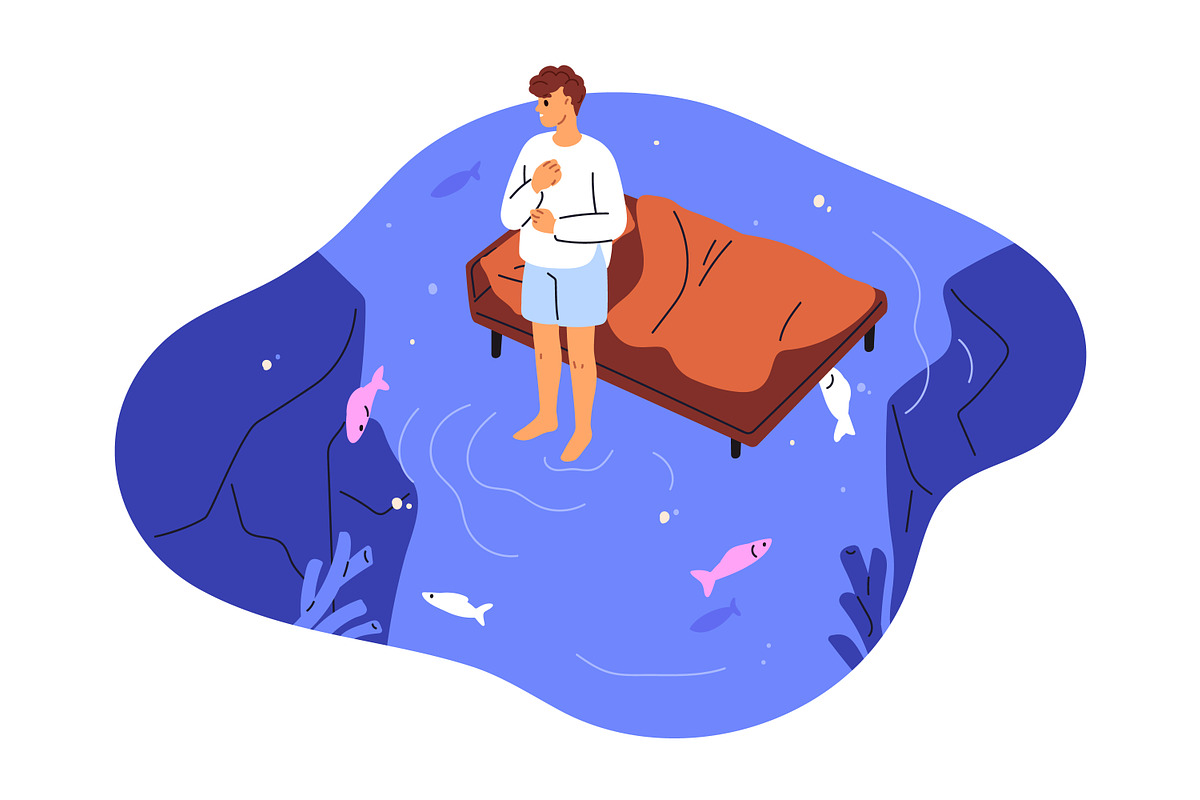 Sleeping people have dreams at night, a Person Illustration by Good Studio (Photo 5 of 12)