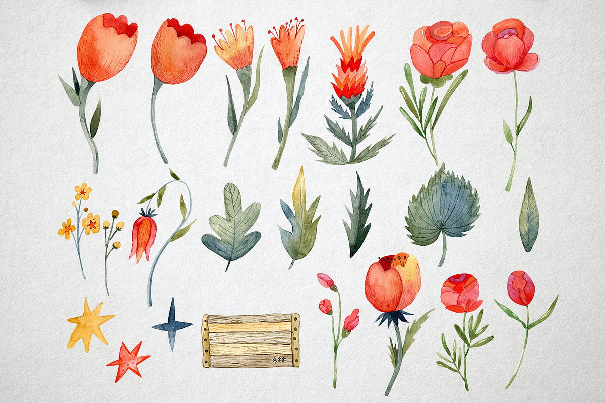 Flowers Bar spring watercolor, an Illustration by annasokol_ (Photo 3 of 5)