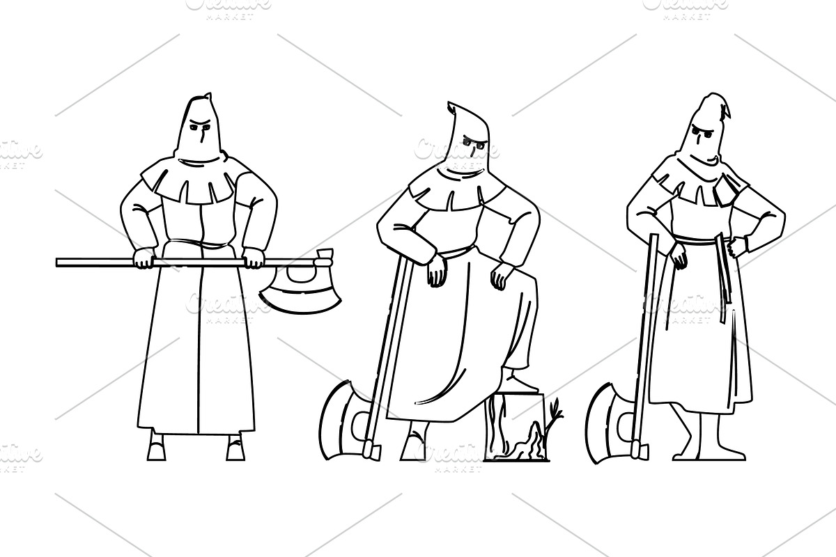 character executioner medieval, a Person Illustration by pikepicture