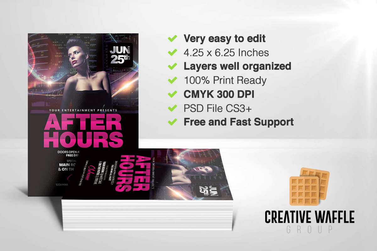 After Hours Flyer Template, a Flyer Template by Creative Waffle (Photo 4 of 5)