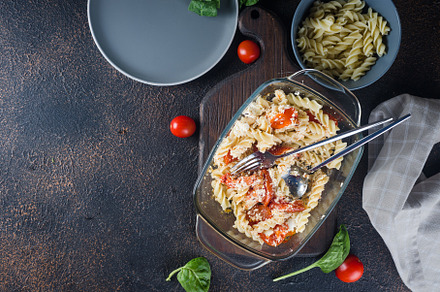 Viral recipe pasta with Feta baked and tomatoes, garlic and herb, a Food & Drink Photo by vimart