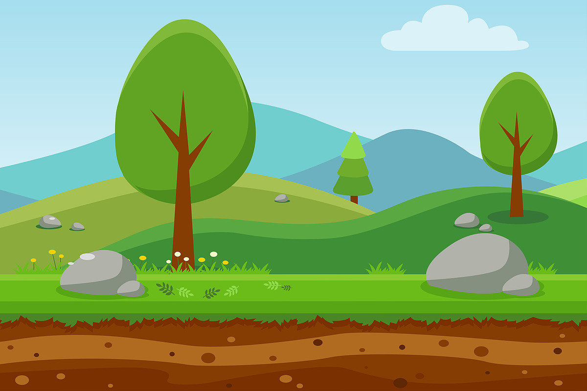 Seamless Nature Game Background, a Decorative Illustration by Vowx Studios (Photo 2 of 3)