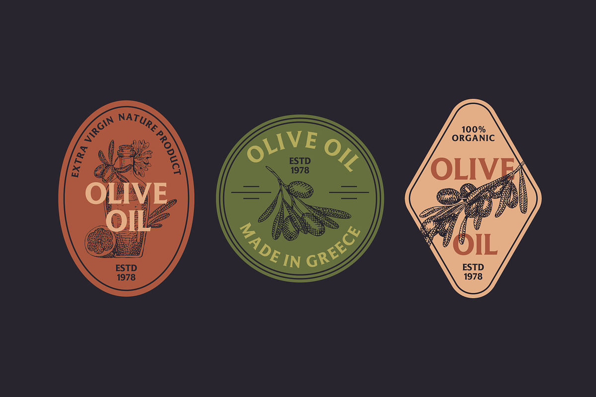 Olive sketches set + backgrounds, a Food Illustration by PaperTrident (Photo 5 of 8)