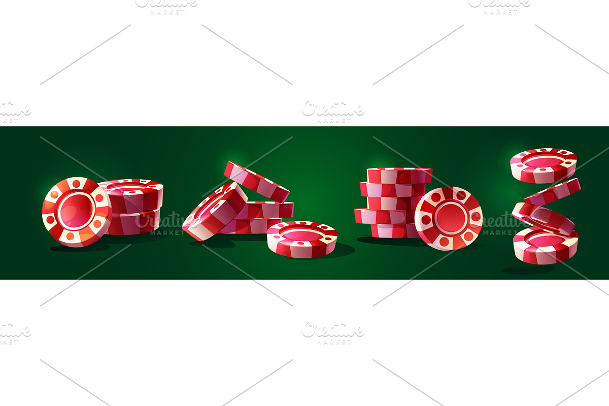 Casino chips cartoon collection, a Sport Illustration by art PVP - market