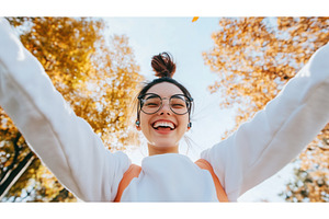 A young Asian woman with glasses, a Beauty & Fashion Photo by Sergey Kotenev