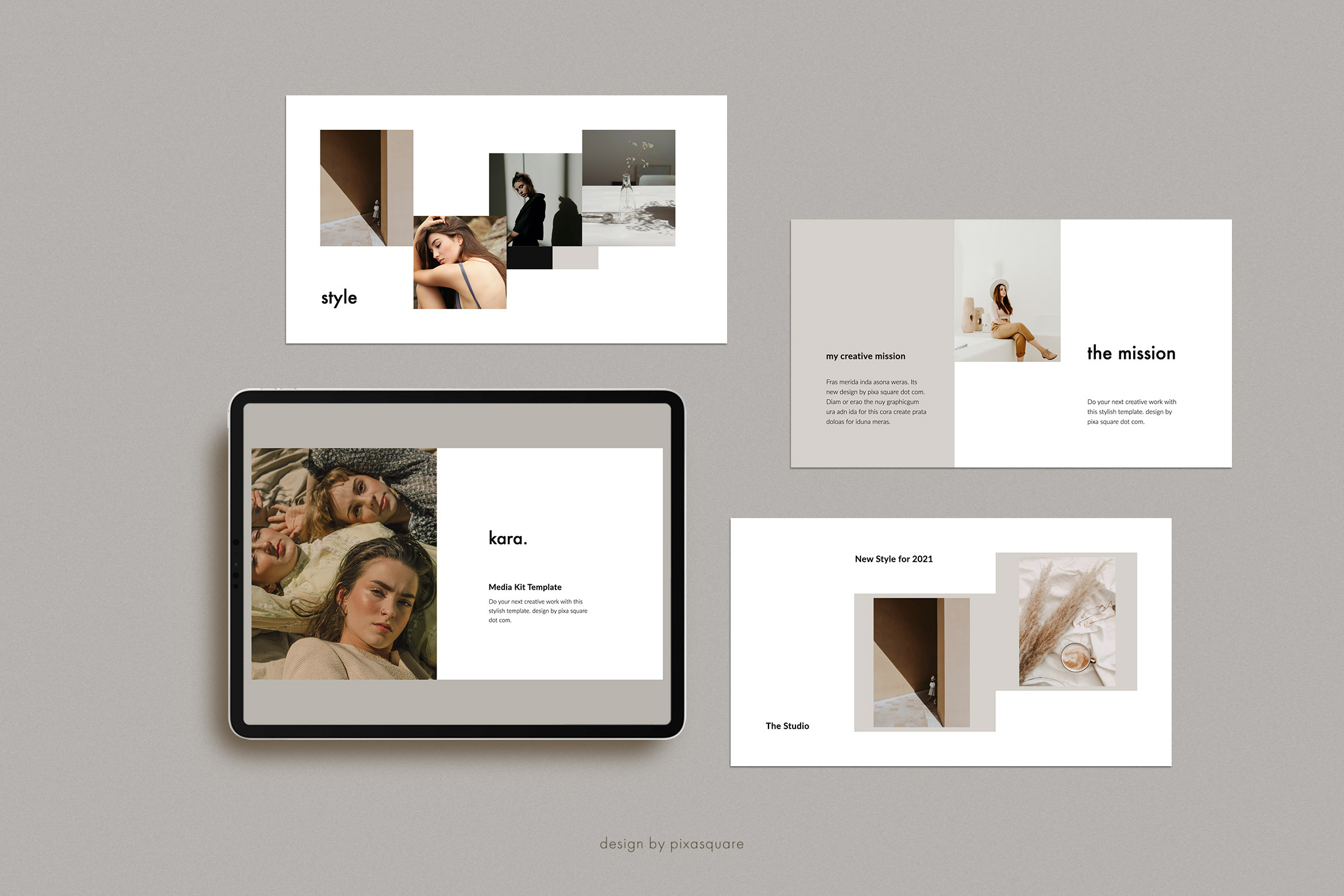 KARA Media Kit Google Slide Template, a Presentation Template by PixaSquare
