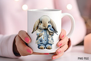 Watercolor Spring Rabbit Clipart Png, an Illustration by Craft Nest (Thumbnail 10 of 11)