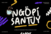 Ngopi Santuy - A Marker Font, a Handwritten Font by Ainun Jinan (Thumbnail 1 of 11)