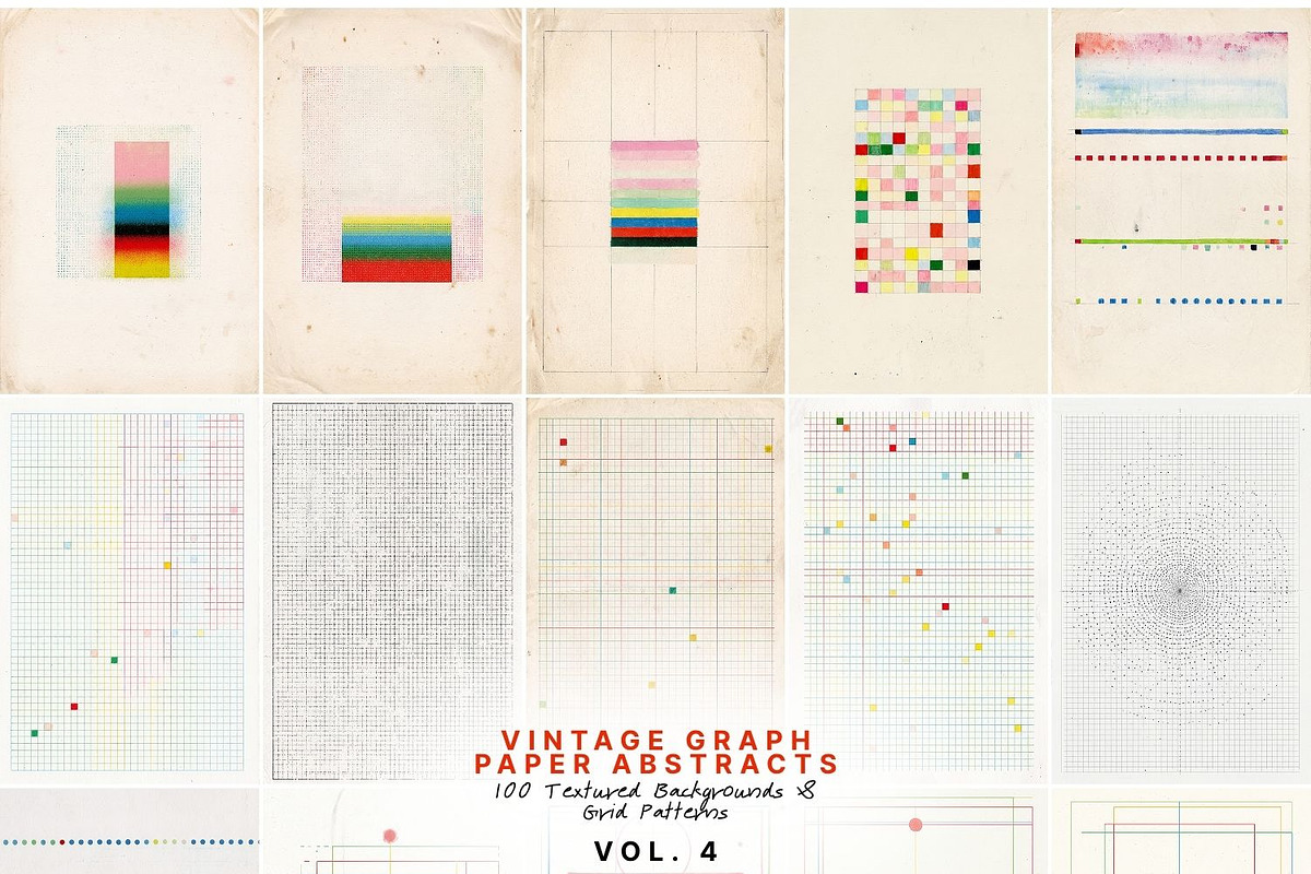 Vintage Graph Paper Abstracts, a Background Graphic by Natali Batu (Photo 9 of 13)