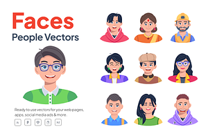 Faces People Vectors, an Emoji Icon by Vectors Market