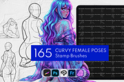 165 Curvy Female Pose Stamps, a Brush Add-On by Selentaori Studio (Thumbnail 1 of 11)