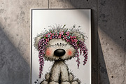 Whimsical Dogs Floral Clipart Spring, a Graphic by one-touch (Thumbnail 5 of 19)